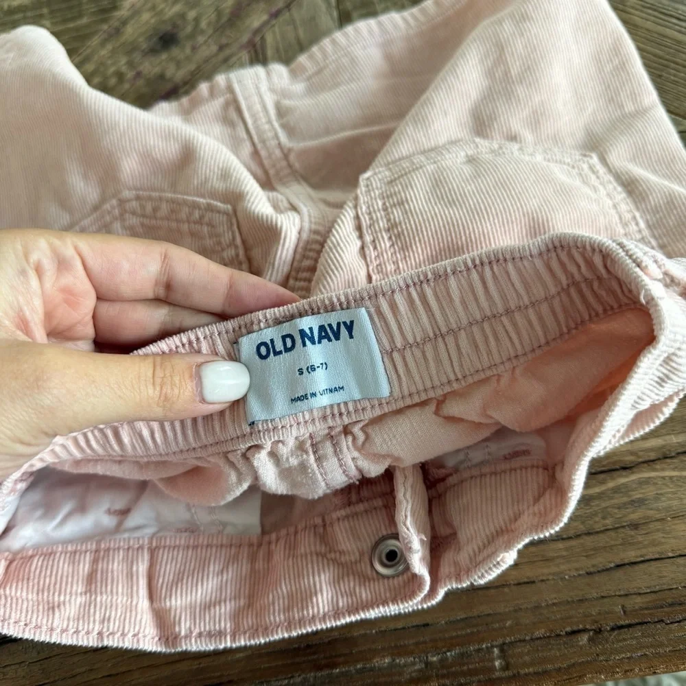 Old Navy Light Pink High-Waisted Corduroy Skirt for Girls Small 6-7